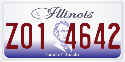 IL license plate Z014642