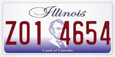 IL license plate Z014654