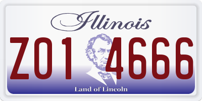 IL license plate Z014666