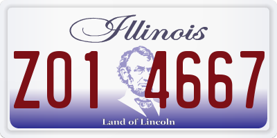 IL license plate Z014667