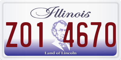 IL license plate Z014670