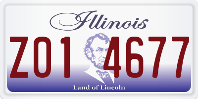 IL license plate Z014677
