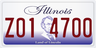 IL license plate Z014700