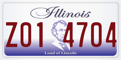 IL license plate Z014704