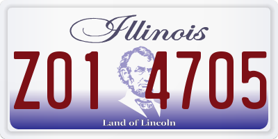 IL license plate Z014705