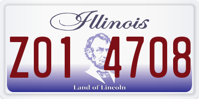 IL license plate Z014708