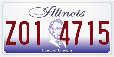 IL license plate Z014715