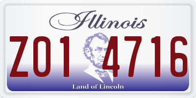 IL license plate Z014716