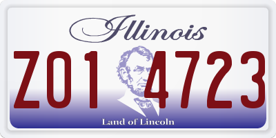 IL license plate Z014723