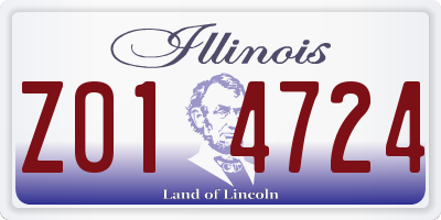 IL license plate Z014724