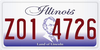 IL license plate Z014726