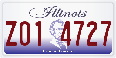 IL license plate Z014727
