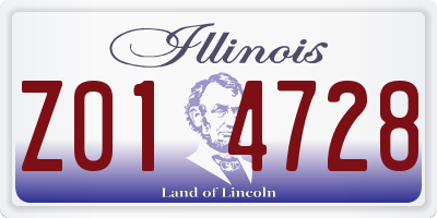 IL license plate Z014728