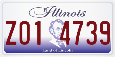 IL license plate Z014739