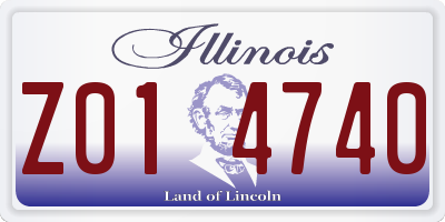 IL license plate Z014740