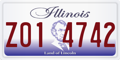 IL license plate Z014742