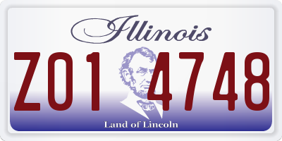 IL license plate Z014748