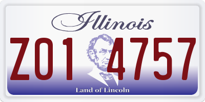 IL license plate Z014757