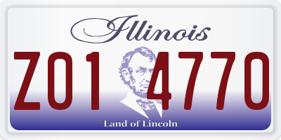 IL license plate Z014770