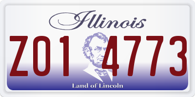 IL license plate Z014773