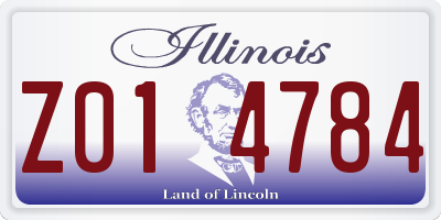 IL license plate Z014784
