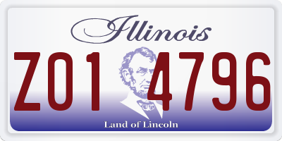 IL license plate Z014796