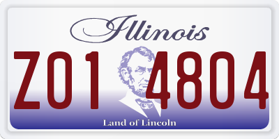 IL license plate Z014804