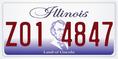IL license plate Z014847