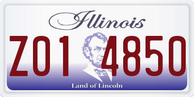 IL license plate Z014850