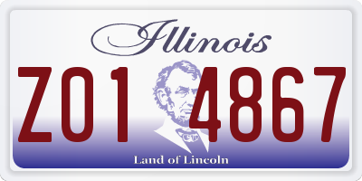 IL license plate Z014867