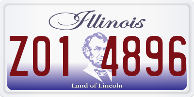 IL license plate Z014896
