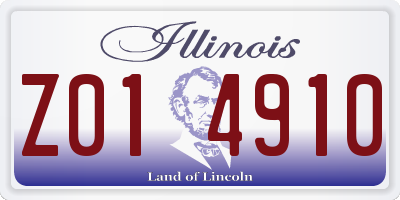 IL license plate Z014910