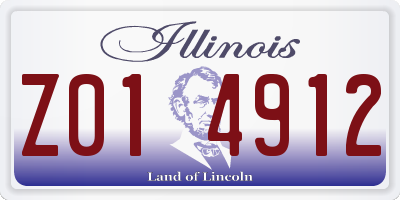 IL license plate Z014912