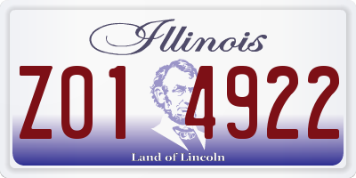 IL license plate Z014922