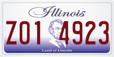 IL license plate Z014923