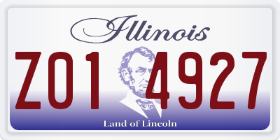 IL license plate Z014927