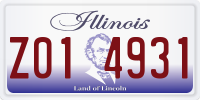 IL license plate Z014931