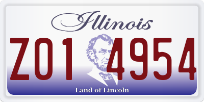 IL license plate Z014954