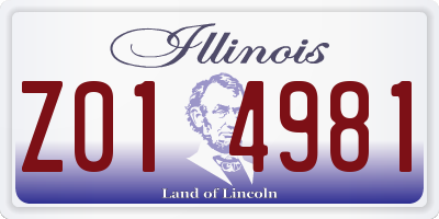 IL license plate Z014981
