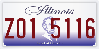IL license plate Z015116