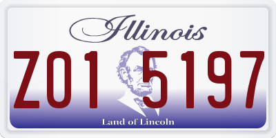 IL license plate Z015197