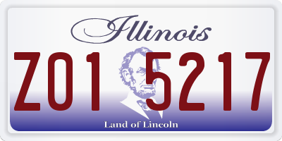 IL license plate Z015217
