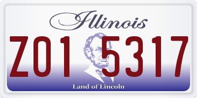 IL license plate Z015317