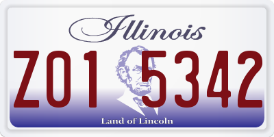 IL license plate Z015342