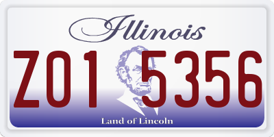 IL license plate Z015356