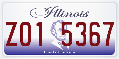 IL license plate Z015367