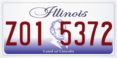 IL license plate Z015372