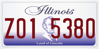 IL license plate Z015380