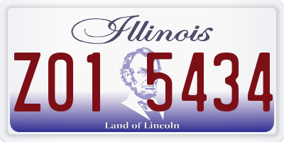 IL license plate Z015434