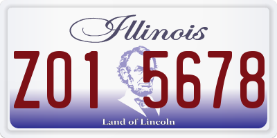 IL license plate Z015678